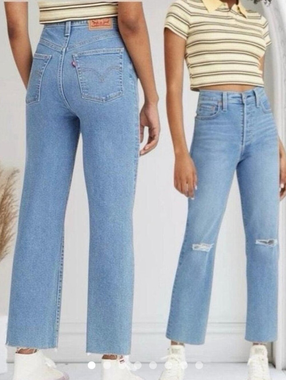 Levi's Ribcage Straight Ankle Raw Hem Jeans
